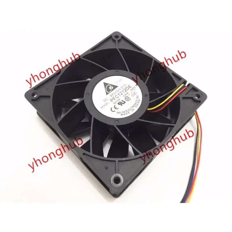

Delta Electronics PFC1212DE 6A50 DC 12V 4.80A 4-Wire 120x120x38mm Server Cooling Fan