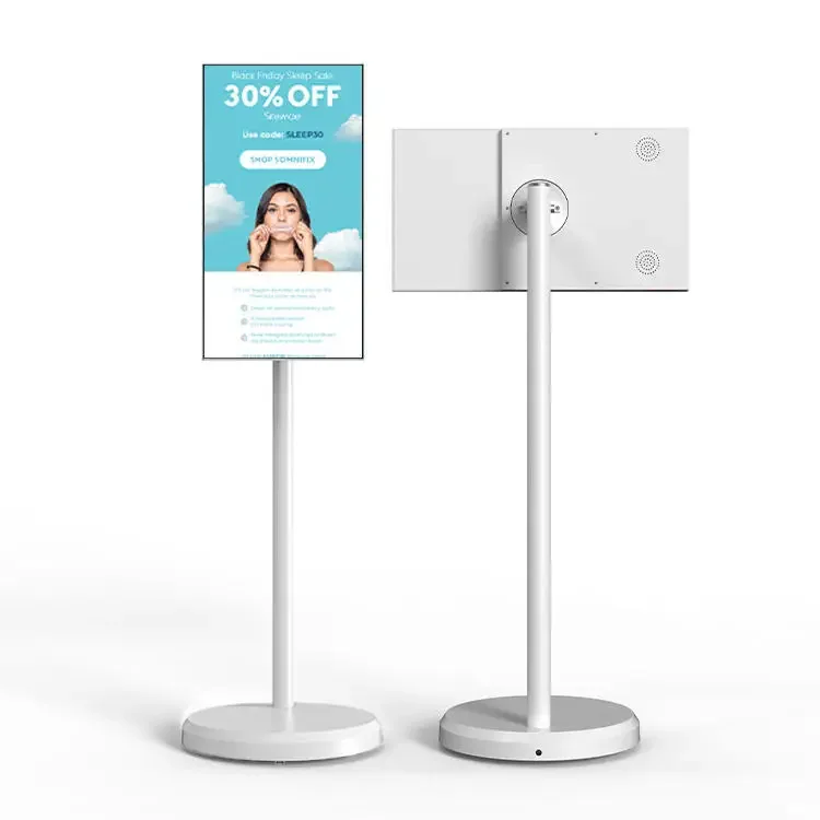 Portable Smart TV With Stand Television Mobile On Wheels Touch Screen TV Os Built-In Battery Camera