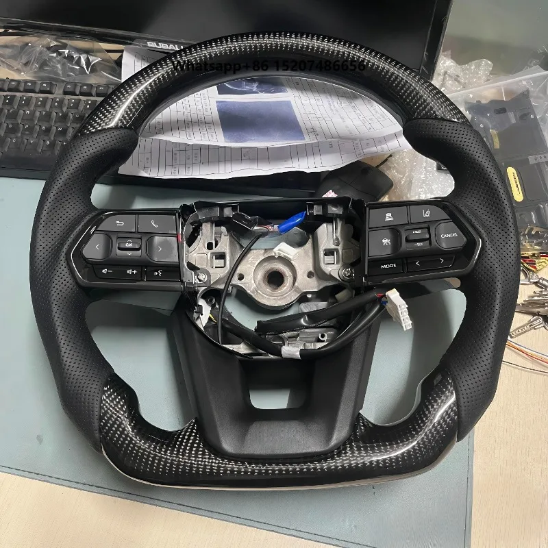Car Steering Wheel Modification Leather Carbon Fiber for  7  F20 F30  GT 86