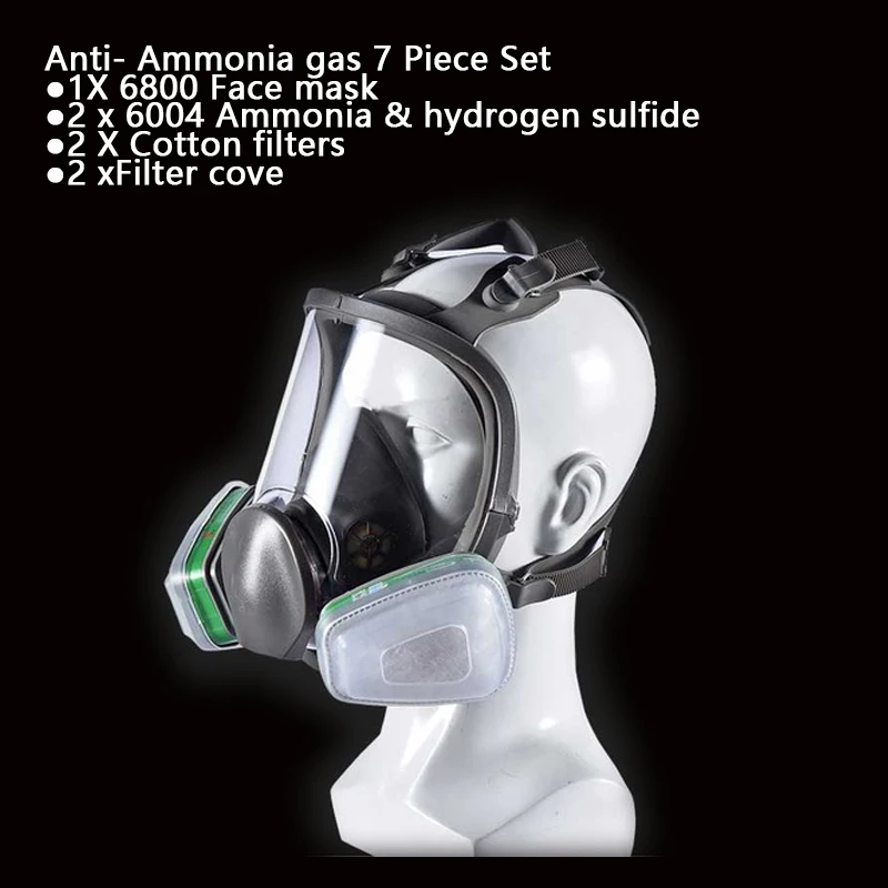 

Anti-Fog 6800 Full Face Respirator Dustproof Painting Spraying Respirator Gas Mask Safety Work with 6001 P100 Filter