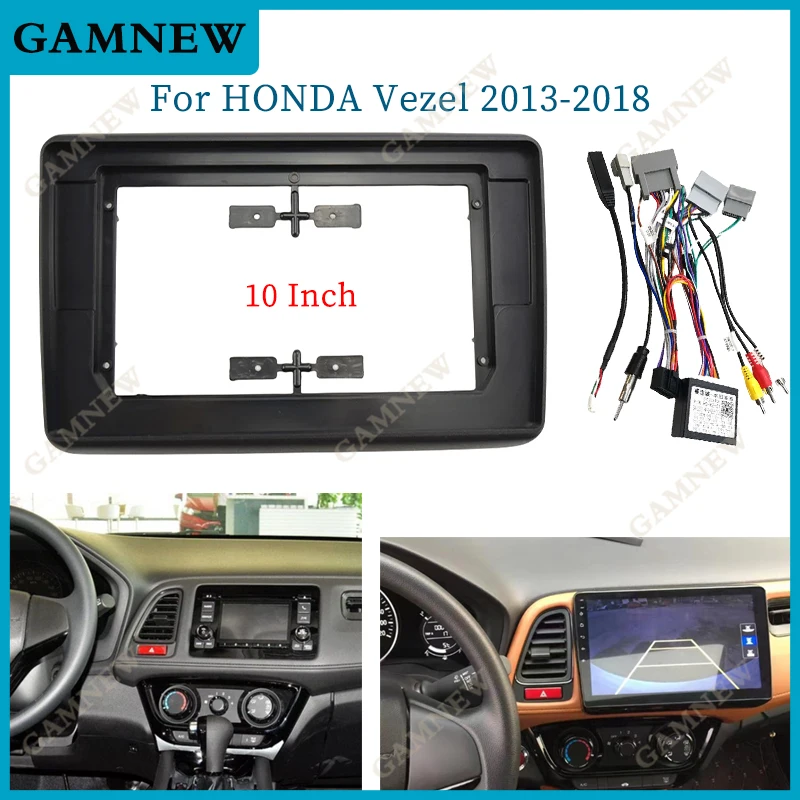 10 Inch Car Frame Fascia Adapter Canbus Box Decoder For Honda Vezel 2013-2018 Android Radio Dash Fitting Panel Kit