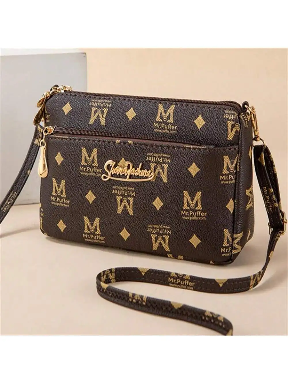 Damska torba Crossbody moda torba na ramię w stylu Retro stary wzór damska torba