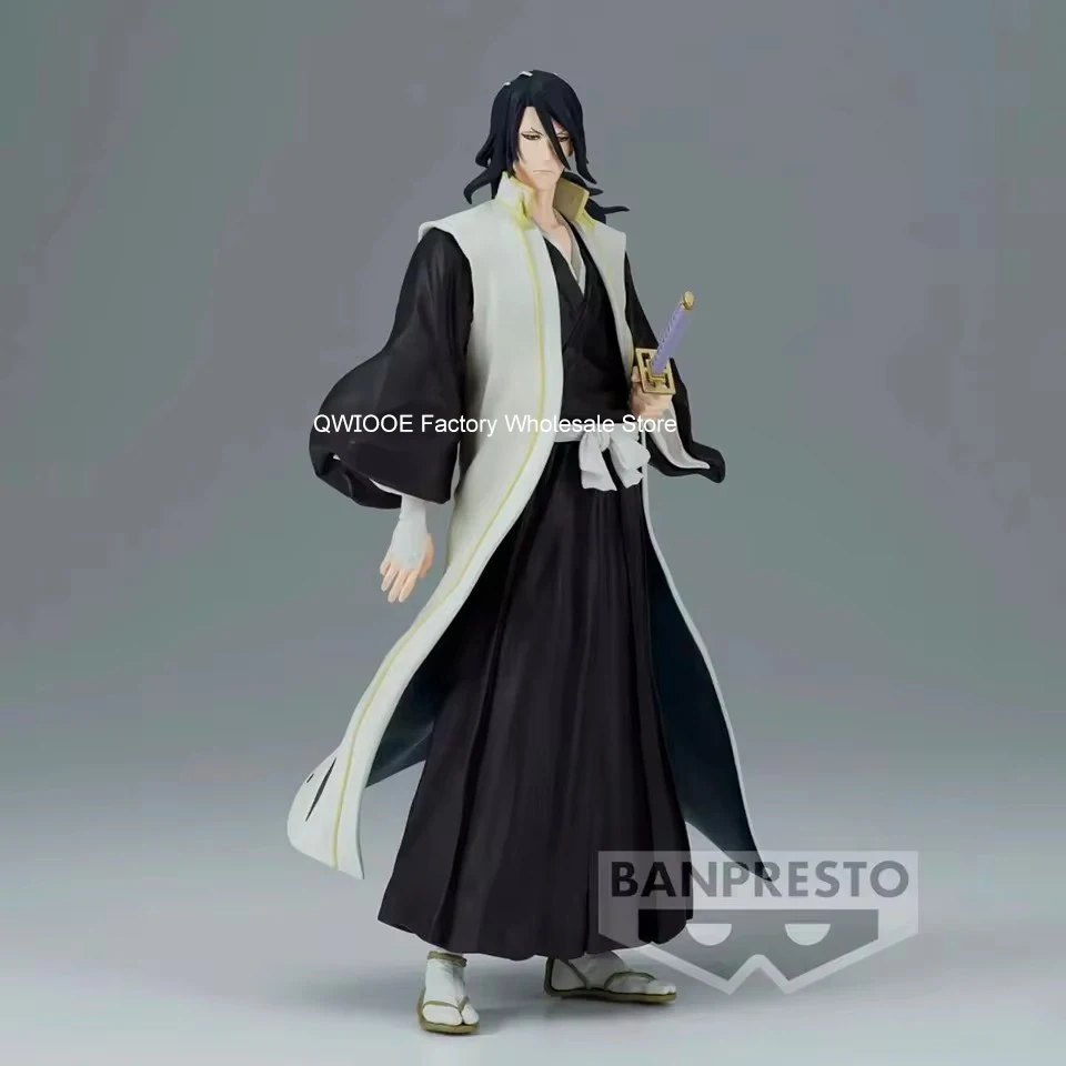 Original Genuine Banpresto Bleach Solid And Souls 18cm Kuchiki Byakuya Toys Gift Desktop Decoration Material Doll Model