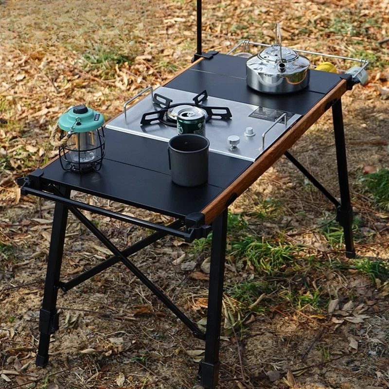 Folding table camping portable picnic table aluminum alloy barbecue table mobile kitchen