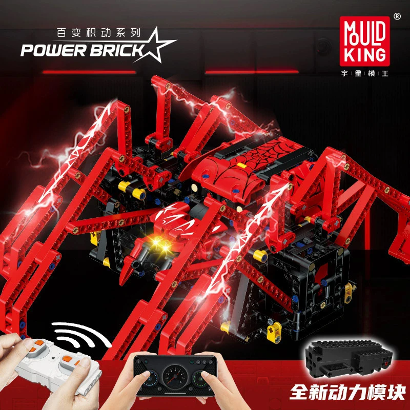 

Technical 818PCS Mould King Red Spider STEM Robot Building Blocks Educational Toys RC Bricks for Adults Kids Gifts