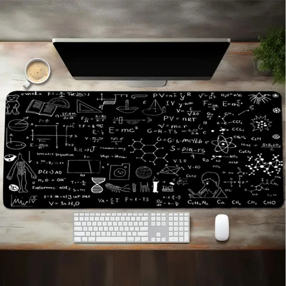 Large gaming mouse pad with scientific formulas from the fields of physics,chemistry, biology and engineering playmat one piece