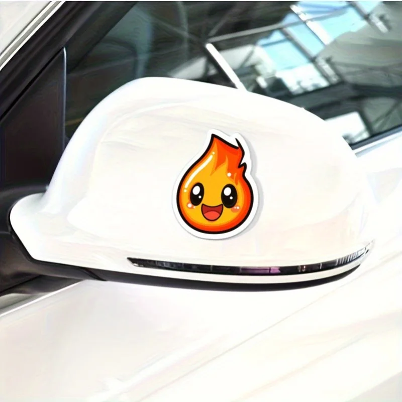 1 قطعة لعوب لطيف الكرتون لهب ملصق حائط من الفينيل-محبي النار هدية ملصق لأجهزة الكمبيوتر المحمولة/حافظات الهاتف/زجاجات المياه/دفاتر الملاحظات