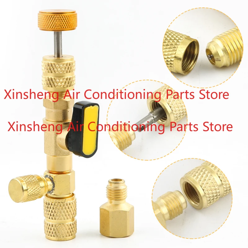 R410A R22 Valve Core Remover Installer Tool with Dual Size  1/4 & 5/16 Port for R404A R407C R134A R12 R32 HVAC System