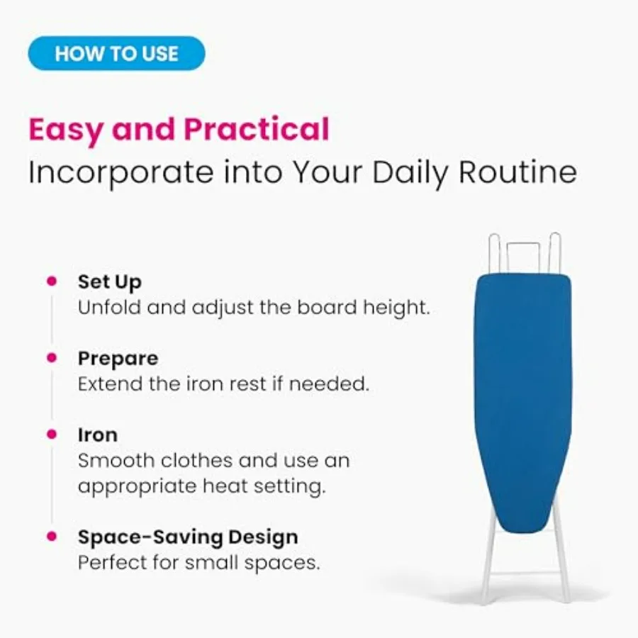 لوح كي عالي التحمل مع مسند حديد سلكي قابل للسحب مقاس 43 × 12 بوصة وثبات رباعي الساق ومبطن سميك مكون من 4 طبقات مقاوم للسرقة