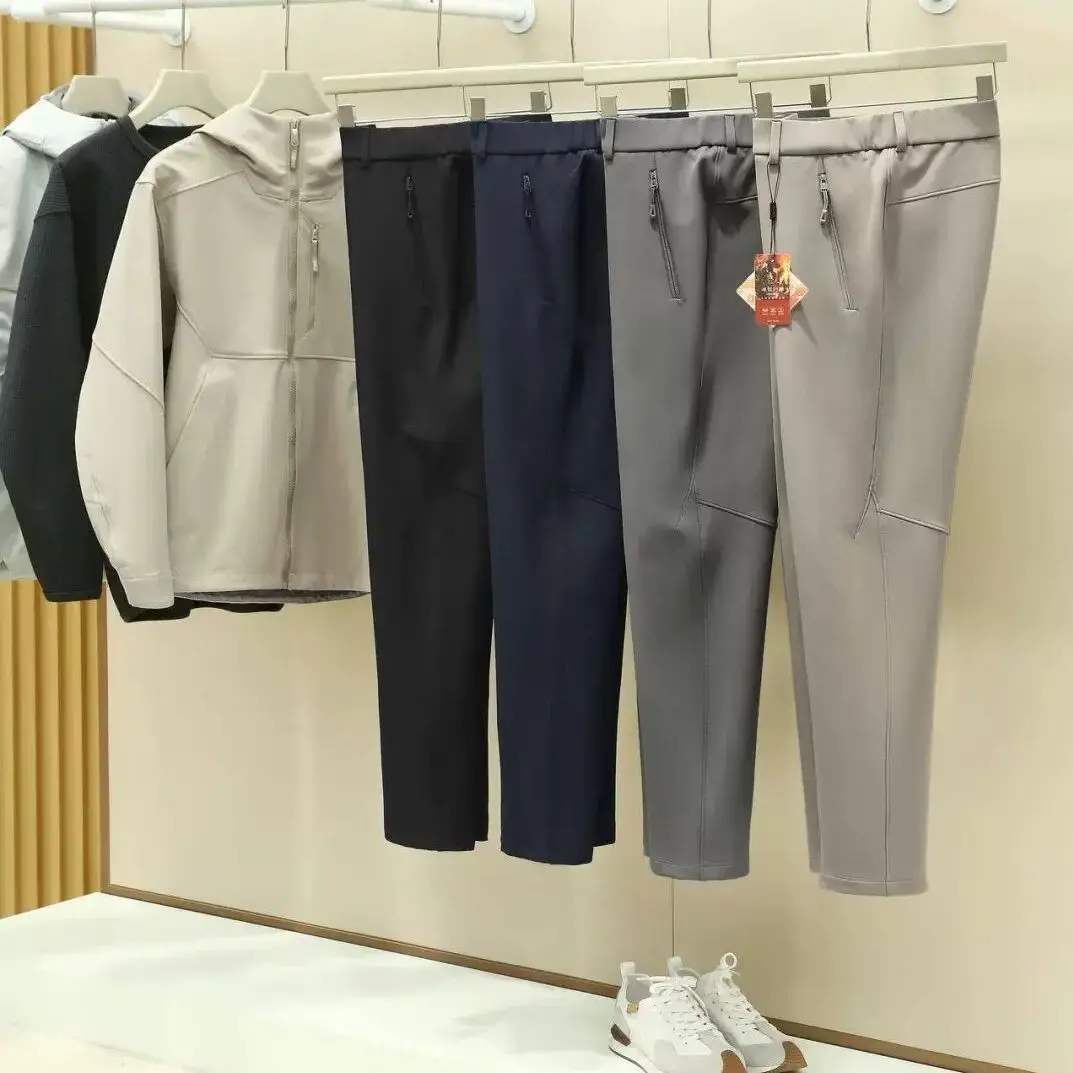 

Теплые мужские повседневные брюки прямого кроя с 3D-подкладкой из флиса, мягкие, удобные, для осени и зимы