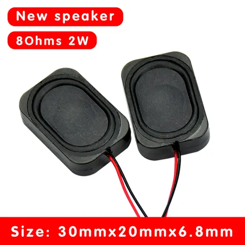 2Pcs Mini Portable Audio Speakers Unit 3020 8 Ohm 2W TV LED Cavity Sound Speaker DIY Home Theater Music Loud