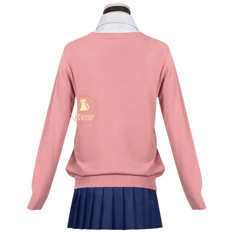 

iCoser Anime Dandadan Momo Ayase Cosplay Costume Wig Pink Top Blue Skirt School Uniform Earrings Halloween Party for Women Props