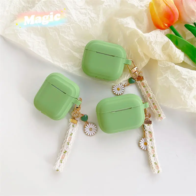 Силиконовый чехол для наушников apple AirPods 3, с зелеными волнами
