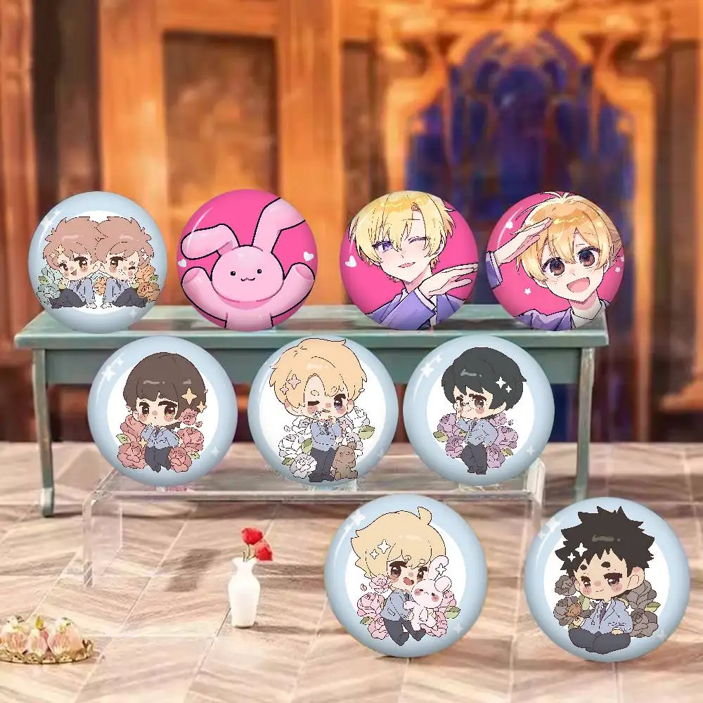 O-Ouran-High-School-Host-Club-Romance Brooches Anime Badge Round Handmade Brooch Lapel Pins Jewelry for Backpack Clothes Gifts