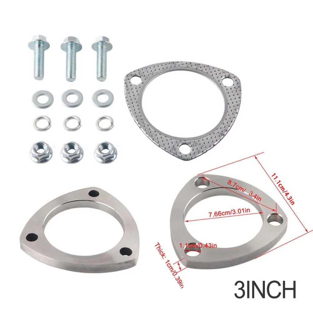 3 Bolt 3 Inch Stainless Steel For Exhaust Flange Connection Kit