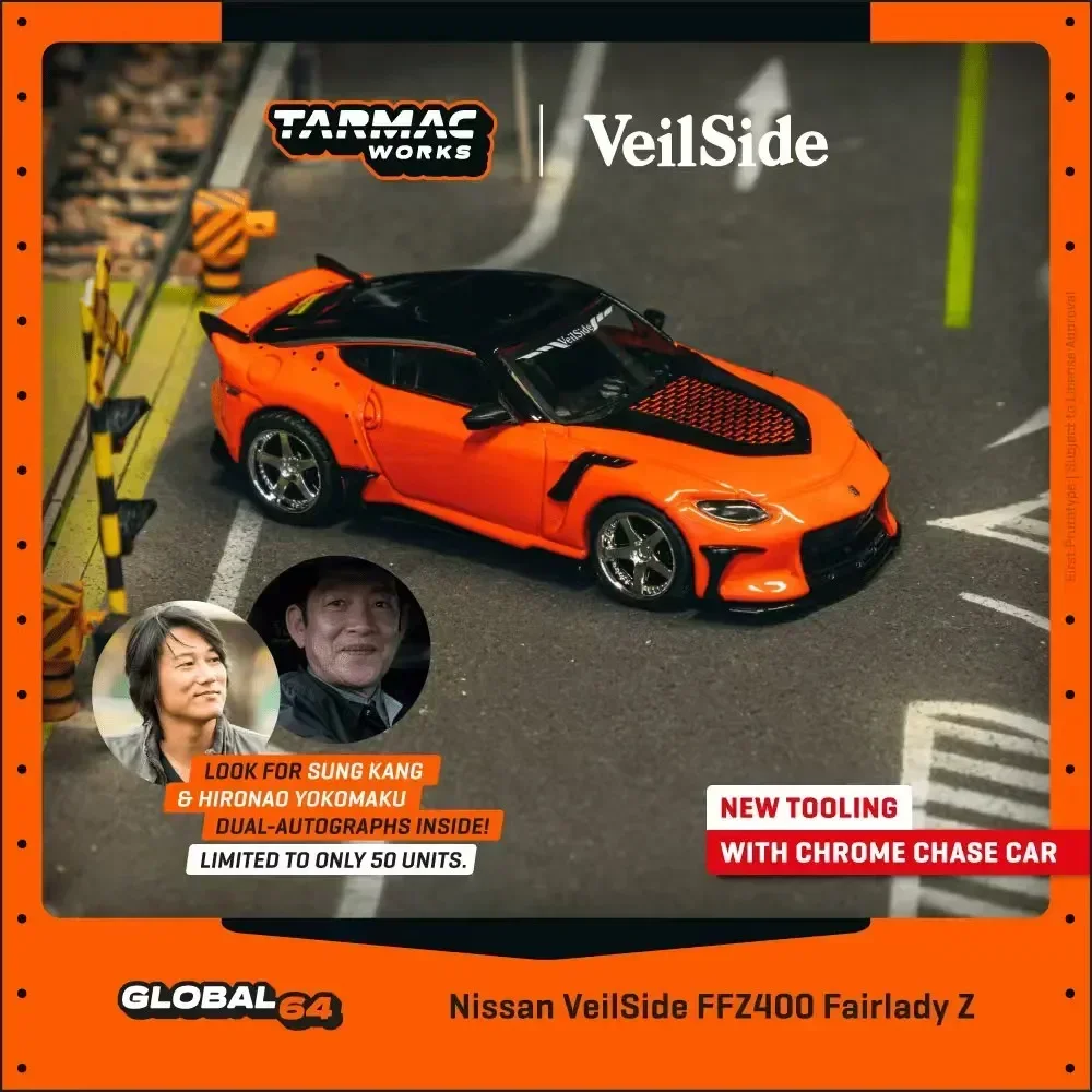 

PreSale TW 1:64 VeilSide Nissan FFZ400 Fairlady Z Orange Diecast Car Model Collection Toys Tarmac Works
