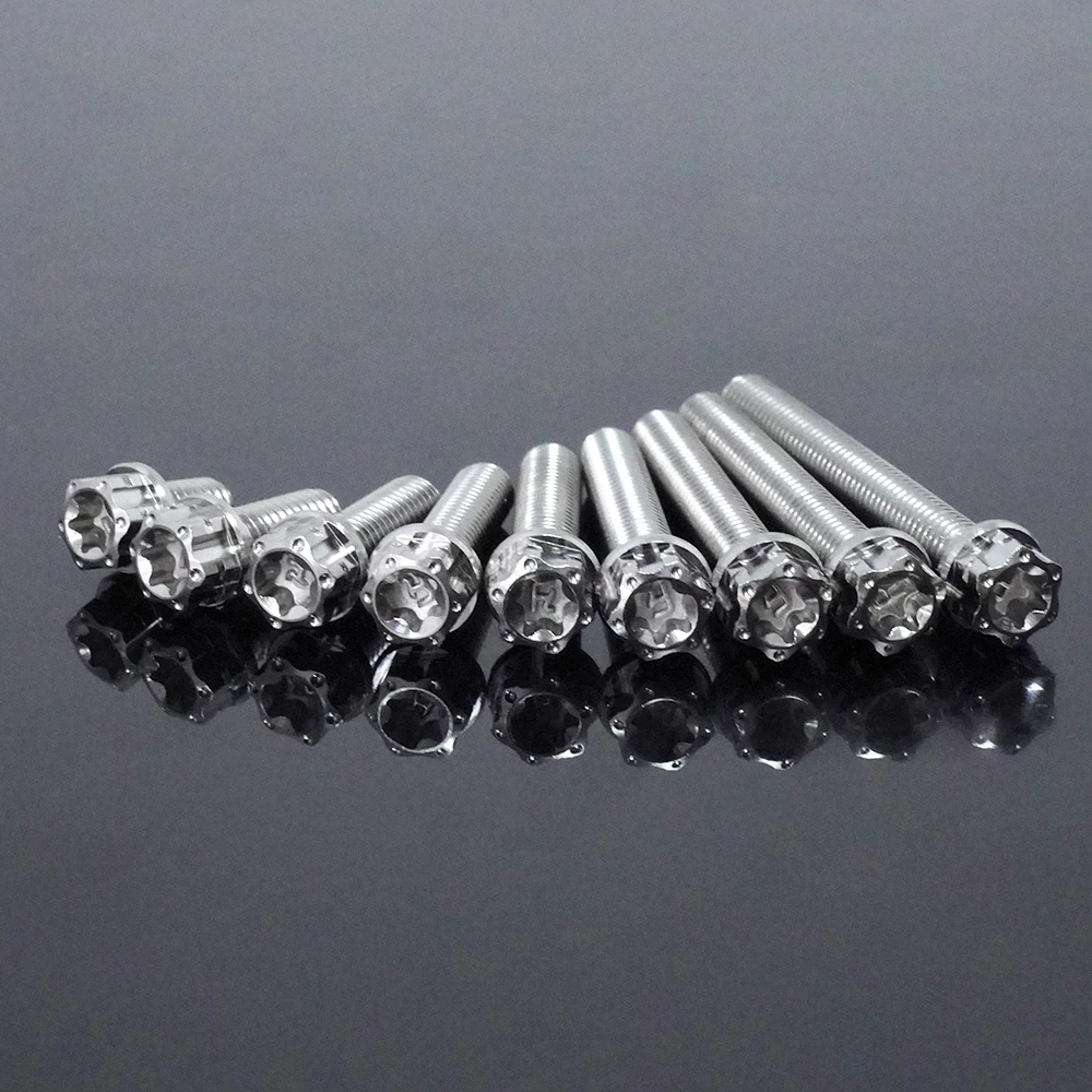 Flawlessti สลักเกลียวไทเทเนียม Gr5 M6x10-50สลักเกลียวเครื่องยนต์สลักเกลียวปั๊มเบรก