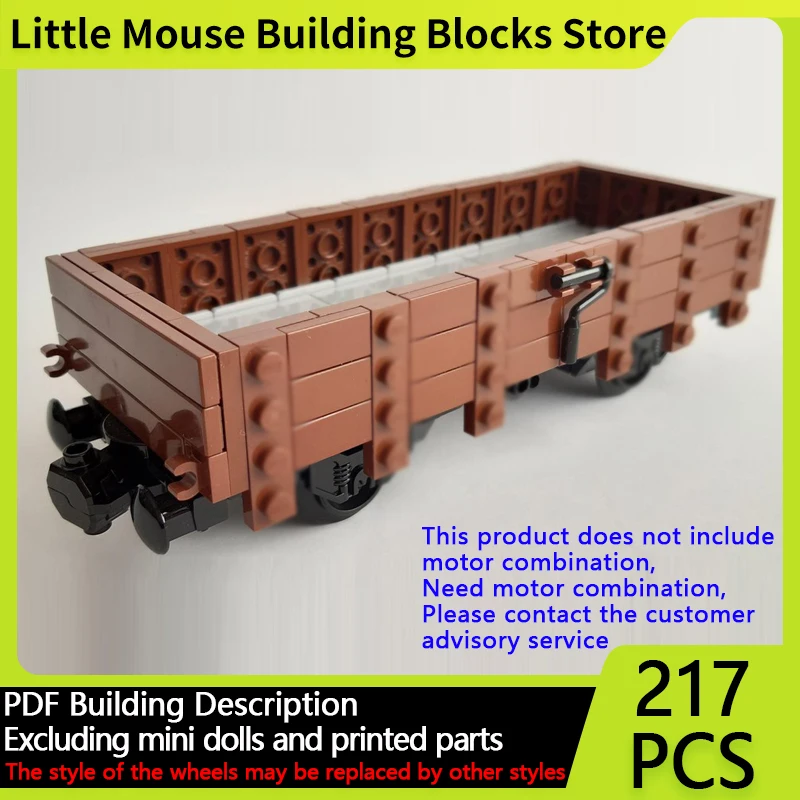 

City Car Model MOC Building Bricks Railway Gondola Wagon 2 Axles Modular Technology Gifts Holiday Assemble Children Toys Suit