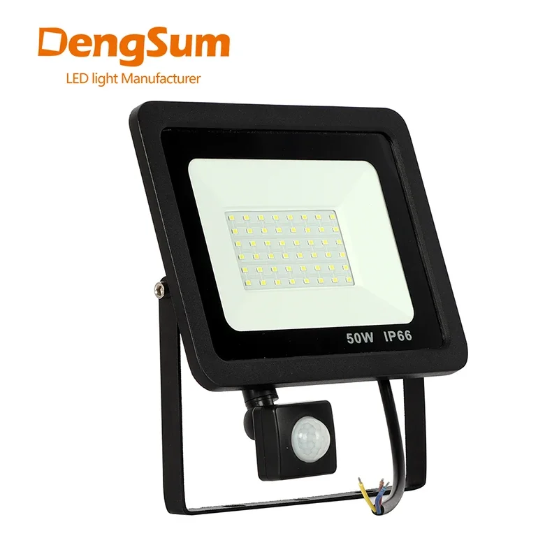 10W 20W 30W 50W 100W 유도 Led 홍수 빛 조정 가능한 PIR 센서 110V 220V 투광 조명 거리 광장 야외 조명