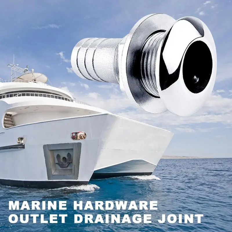 

Plumbing Drain Outlet Stainless Steel Hull Fitting For Yacht Multifunctional Exits Speedboat Supplies Thru Drain Connector For