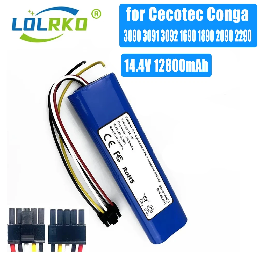 Für cecotec conga 14,4 12800 Roboter Staubsauger Batterie pack Ersatz zubehör Volt mAh