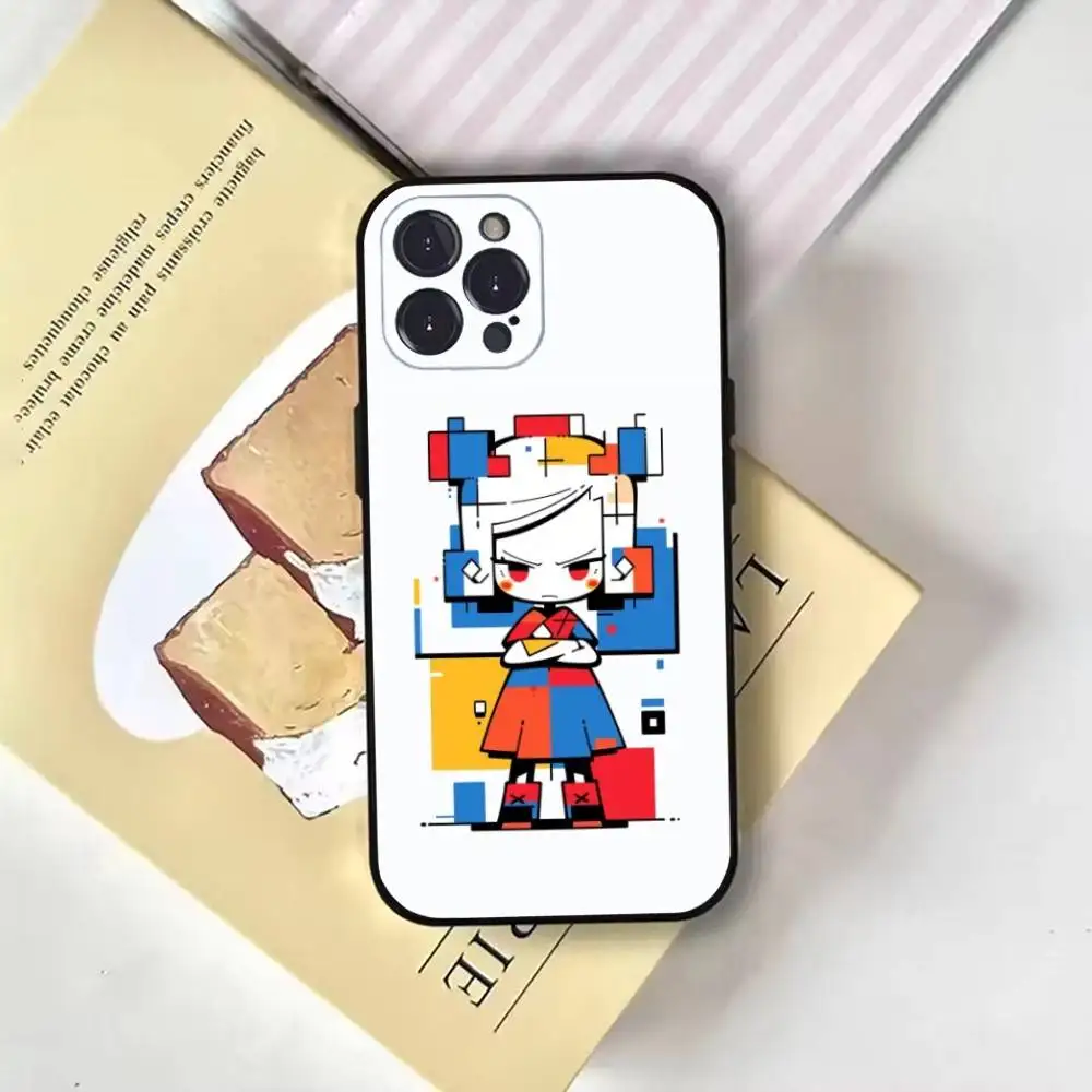 Mondriaan Kleur Vierkant Art Telefoonhoesje Voor iPhone16,15,14,13,12,11 Plus,Pro Max,XS,X,XR,SE,Mini,8,7,Zachte Zwarte Cover