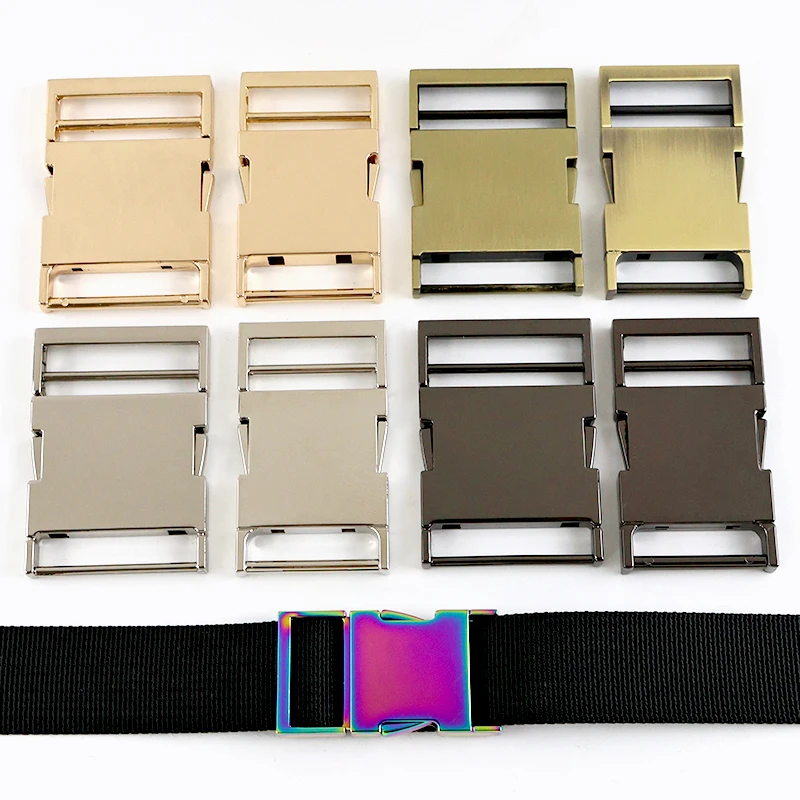 

5/10Pcs 14/19/25/32/38mm Metal Release Buckles for Bag Strap Carabiners and Hooks Luggage Belt Closures Adjust Clasp Hardware