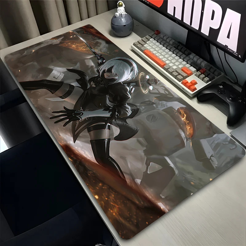 Mauspad Laptop Anime Erweiterte Desktop-Matte Computer Gamer Cooles Mousepad PC Gaming Zubehör N-nier Automata 2b Tastaturpad