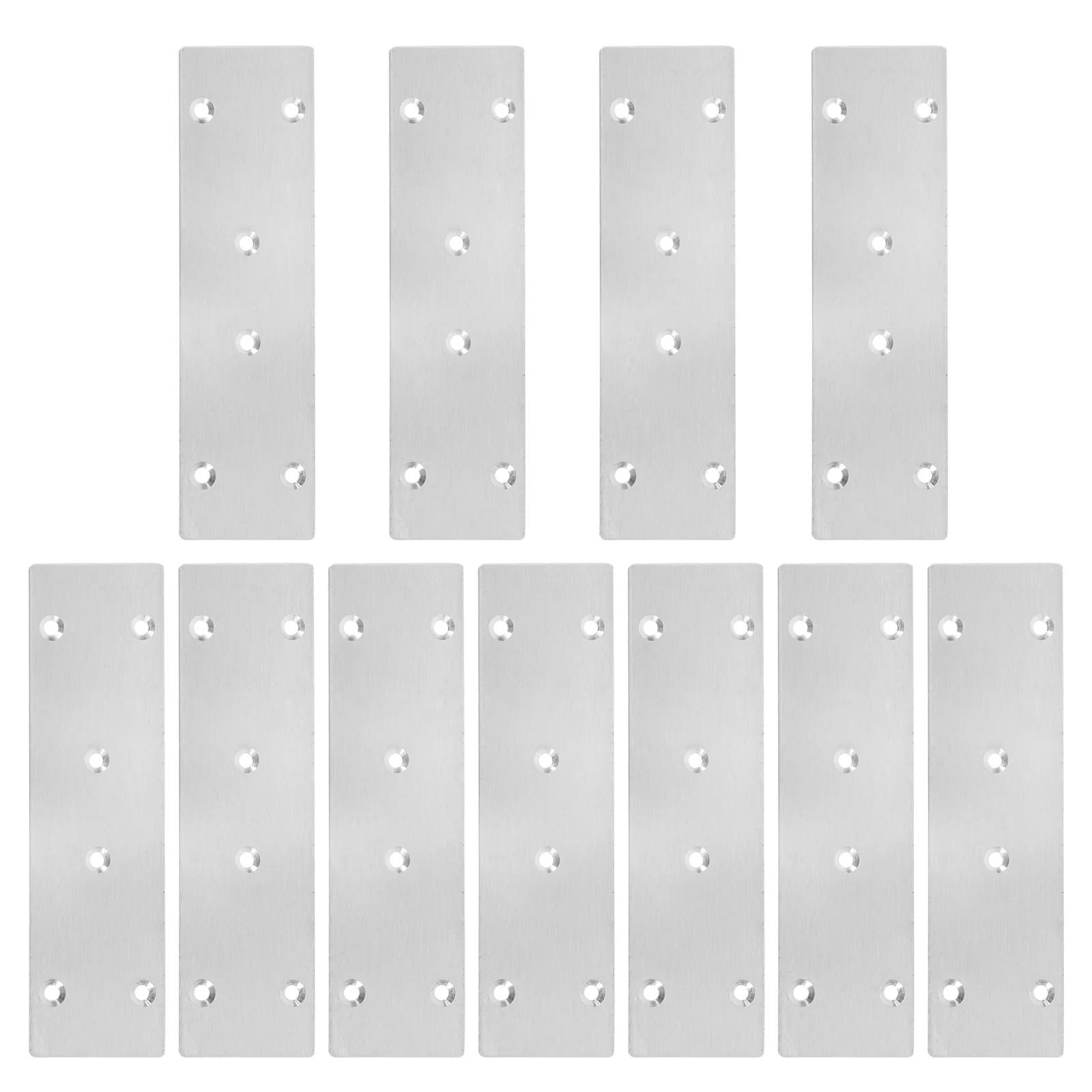 10Pcs Furniture Repair Brackets Stainless Steel Flat Mending Plates 15mm Screws Straight Brace Metal Joining Plates for Wood
