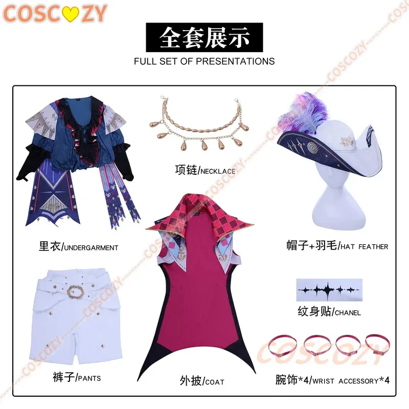 Jeu Wuthering Waves Brant Cosplay Costume perruque Costume tatouage chapeau carnaval Halloween bande dessinée Con Animation tenue de fête pour hommes garçons