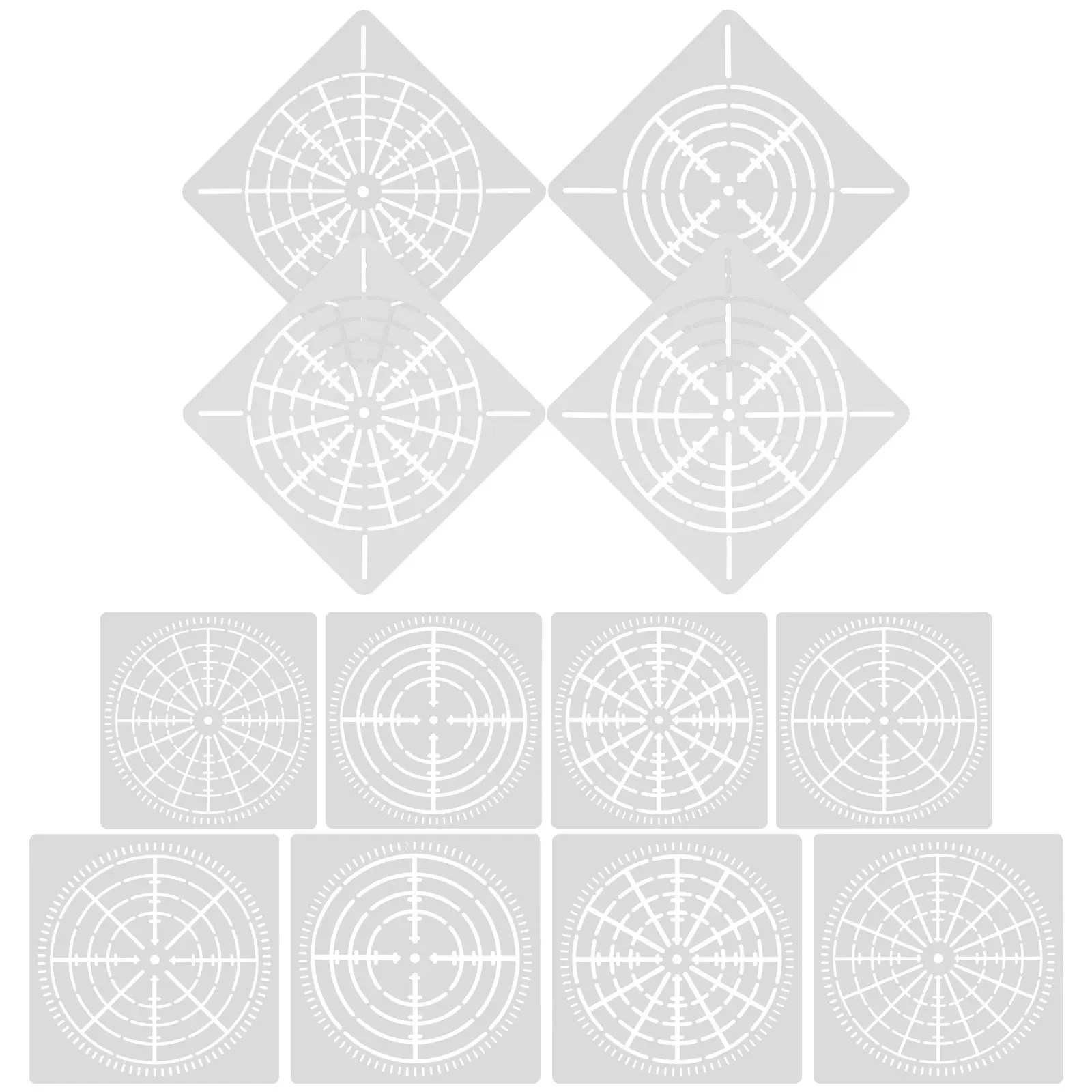 12Sheets Painting Stencils Delicate Web Templates Reusable Personal Notebook Supplies Dot Journals Scrapbooks