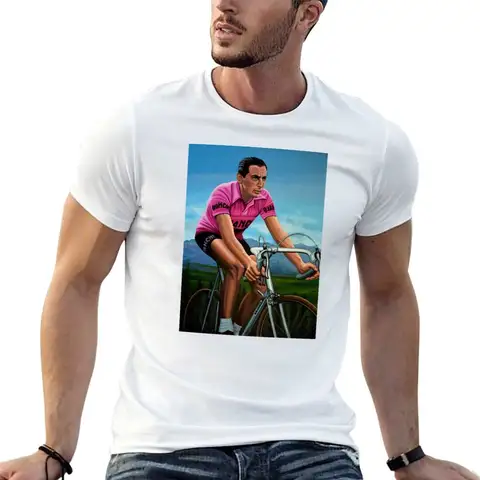 Fausto Coppi Painting T-Shirt Basic All Season Solid T-Shirt