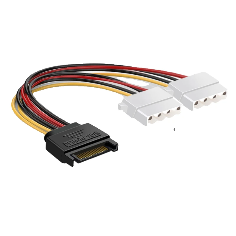4-pin To 15-pin Computer Power Supply 4-pin IDE 4-pin Female Male To SATA Drive and Optical Copper Cables Adapter for Hard Drive