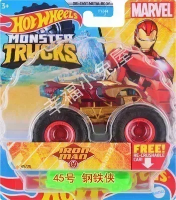 Original Hot Wheels Car Monster Truck Diecast 1/64 Voiture Plus Crushable Car Shark Wreak Kid Boy Toy for Children Birthday Gift