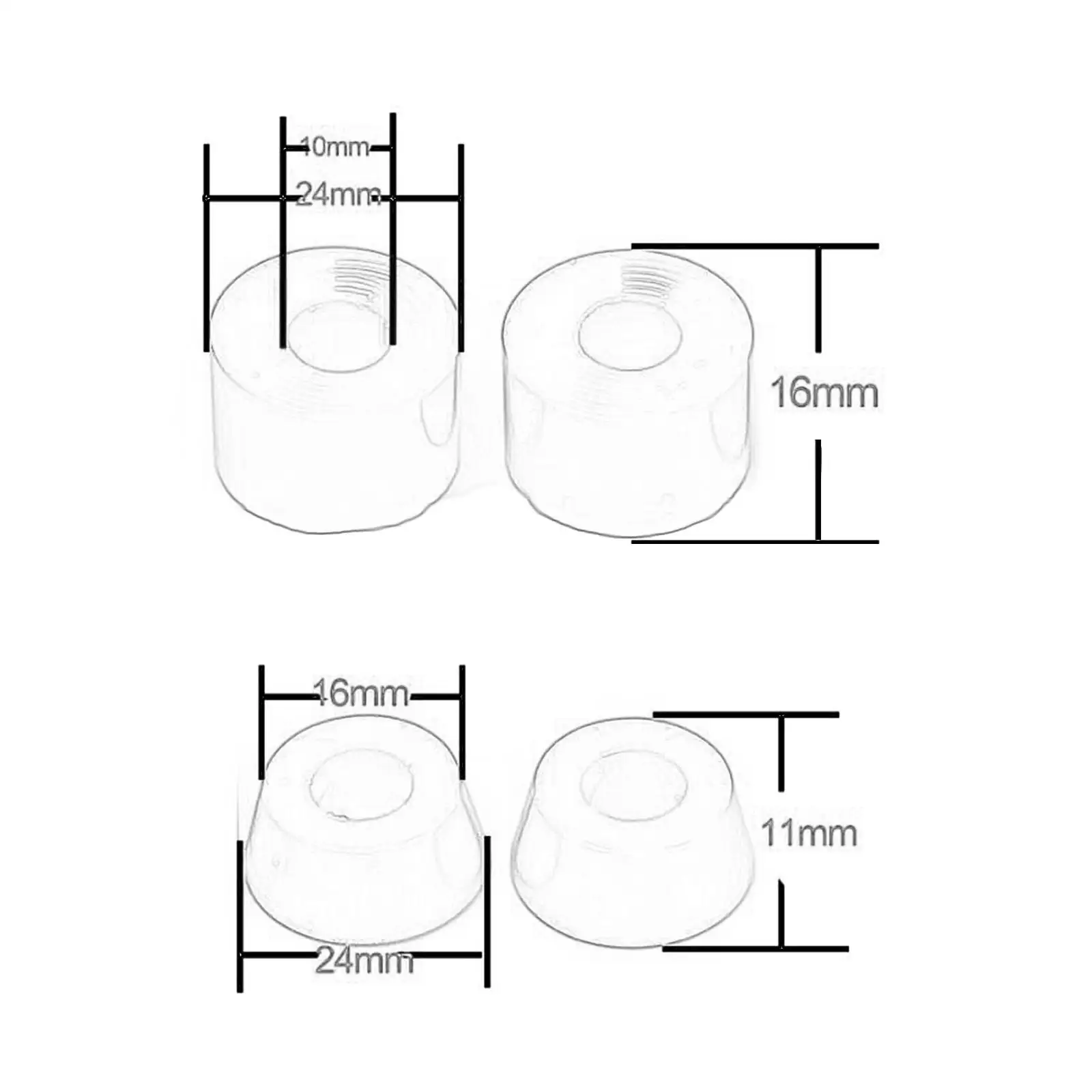 Lot de Roues de Skateboard 78A, 60x45mm, Pièces de Réparation