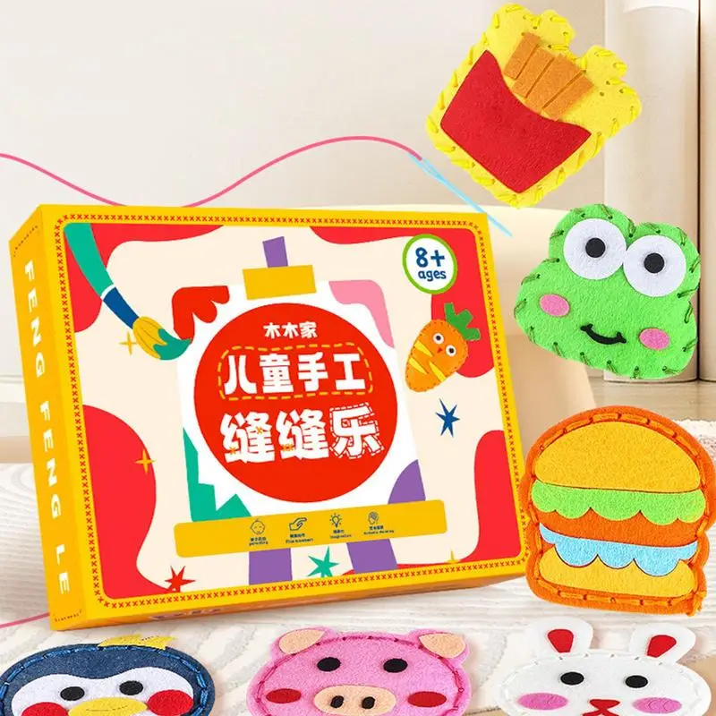 Christmas Children Sewing Toys Cartoon Animal Montessori Arts Crafts Handmade Kits Creativite Early Educational Toy Xmas Gift