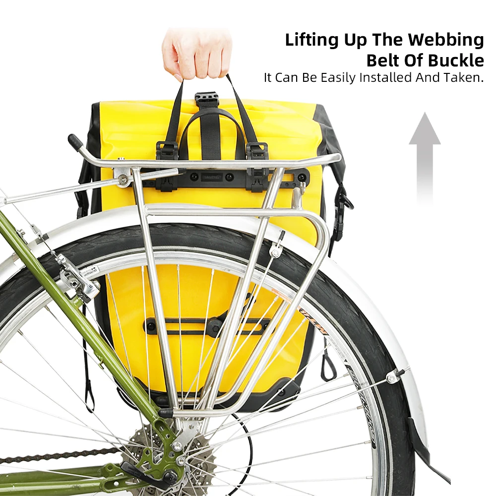 Rhinowalk-bolsa impermeable para bicicleta, cesta de viaje para ciclismo, estante trasero para asiento trasero de bicicleta, bolsas para maletero y