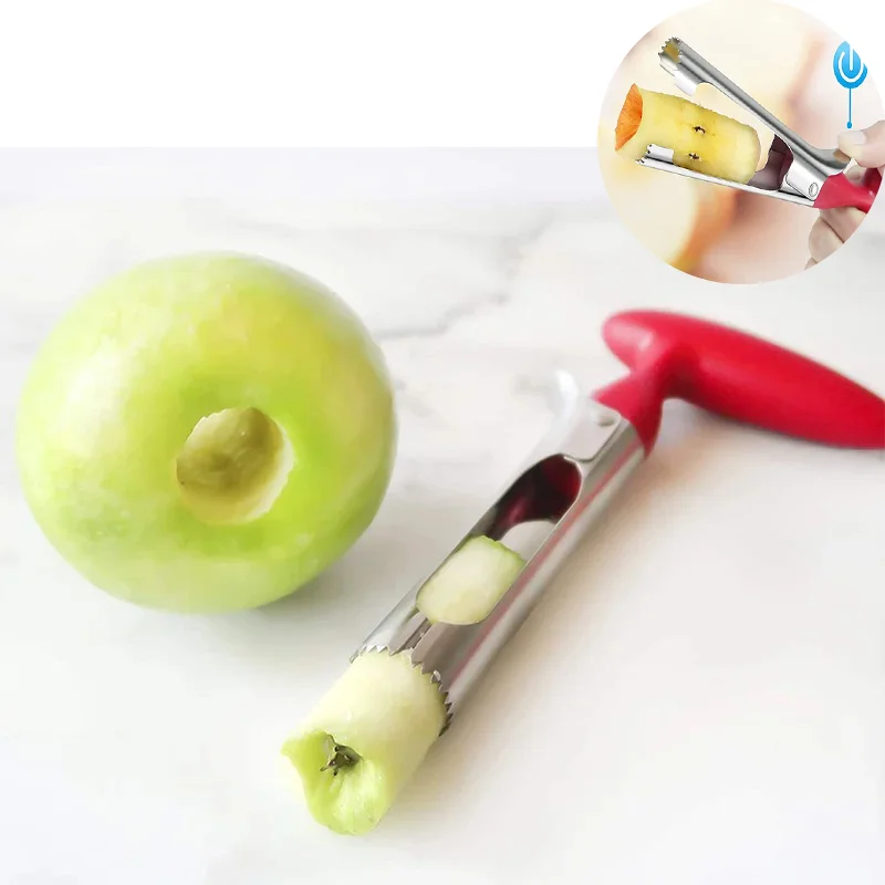Corer de manzana de acero inoxidable, mango ergonómico, herramienta removedora de núcleo de fruta para manzanas, peras, rebanador eficiente, utensilio de cocina, lavavajillas