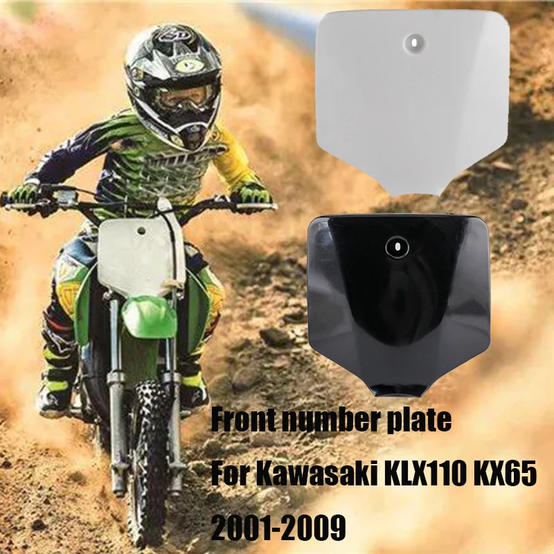 Motorcycle Number Plate Front Plastic Fender Cover For Kawasaki KLX110 KX65 110cc 125cc 150cc 250cc Dirt Pit Bike