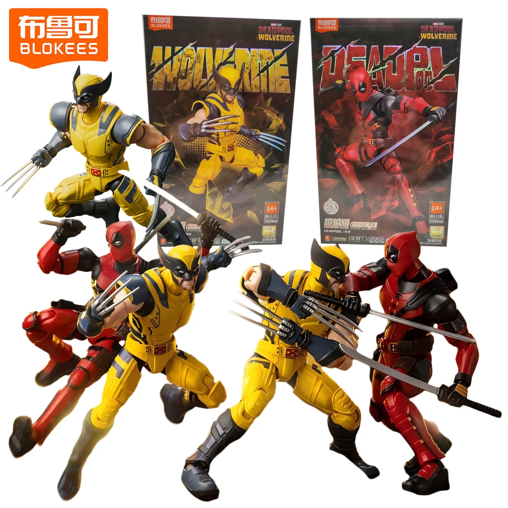 

Genuine New Blokees Marvel Deadpool Wolverine Action Figures Champion Class Series Assembled Movable Model Toys Gifts in Stock