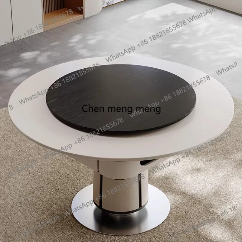 New mahjong machine, automatic household silent high-end meal, hemp integrated round dual-purpose dining table