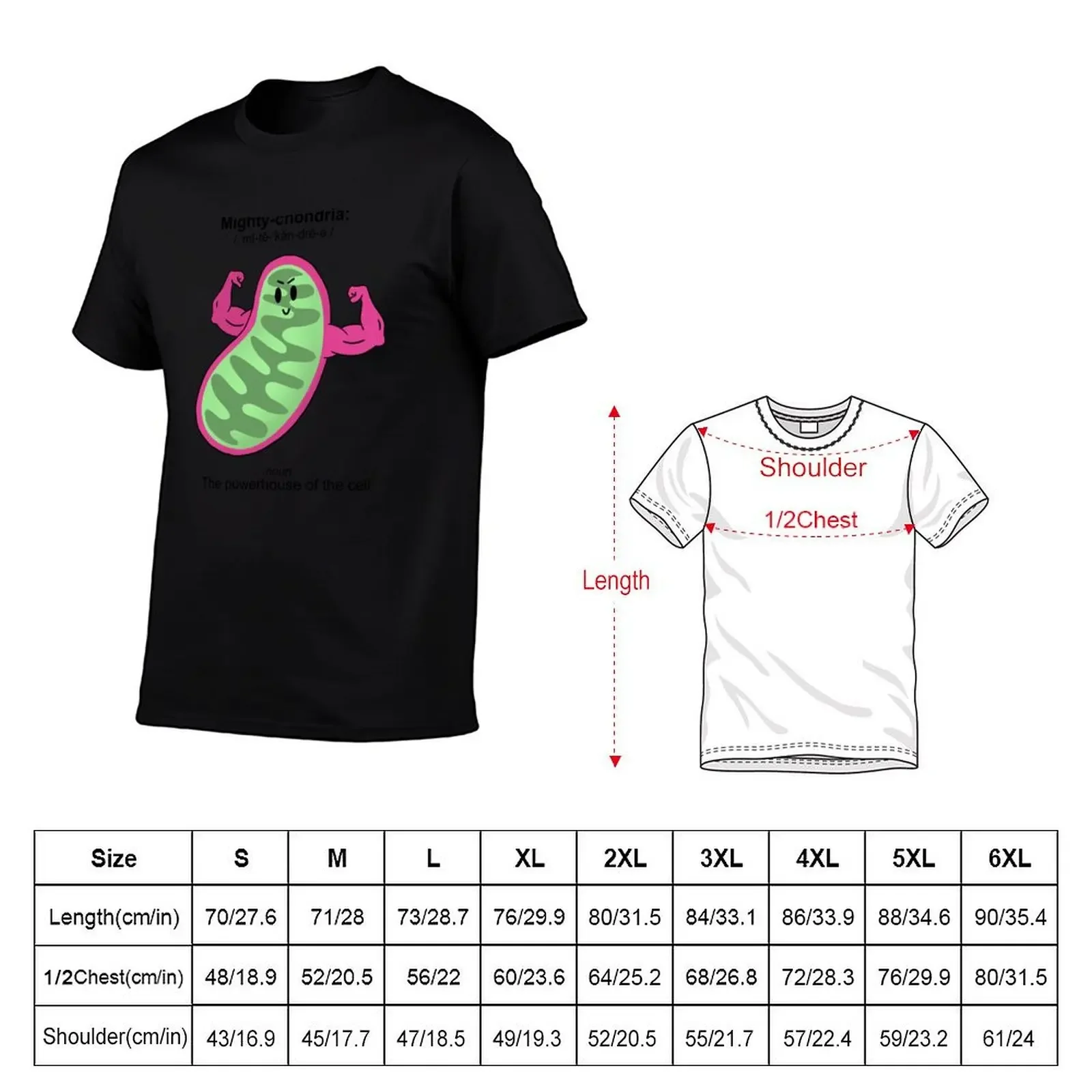 Mighty Mitochondria T-Shirt anime stuff quick drying shirts graphic tees custom t shirt Men's cotton t-shirt