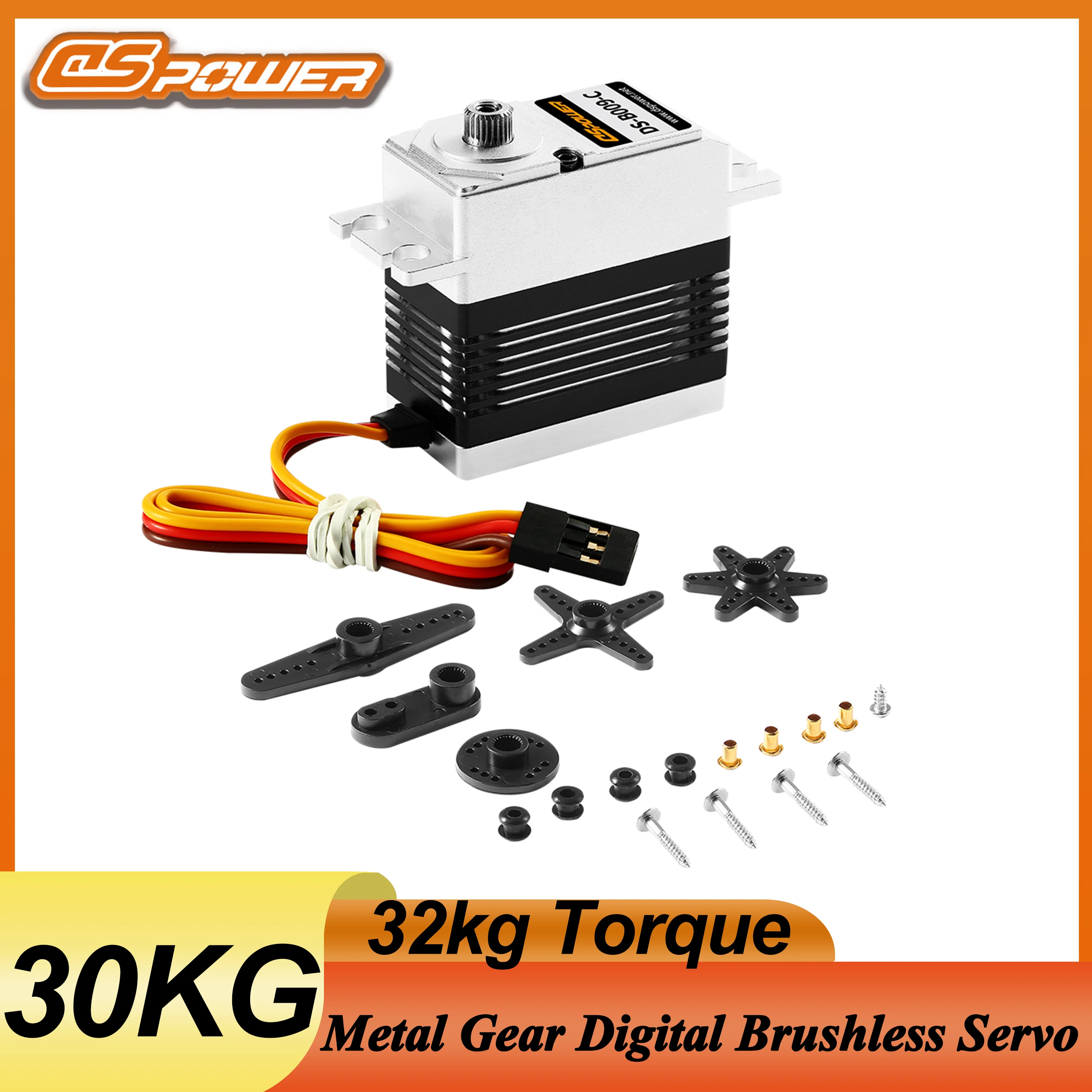 DSpower 30KG Metallgetriebe Bürstenloser Motor Wasserdichtes RC Servo für 1/8 1/10 RC Car Drift Car Crawler Truck Roboterarm Wltoys Traxxas