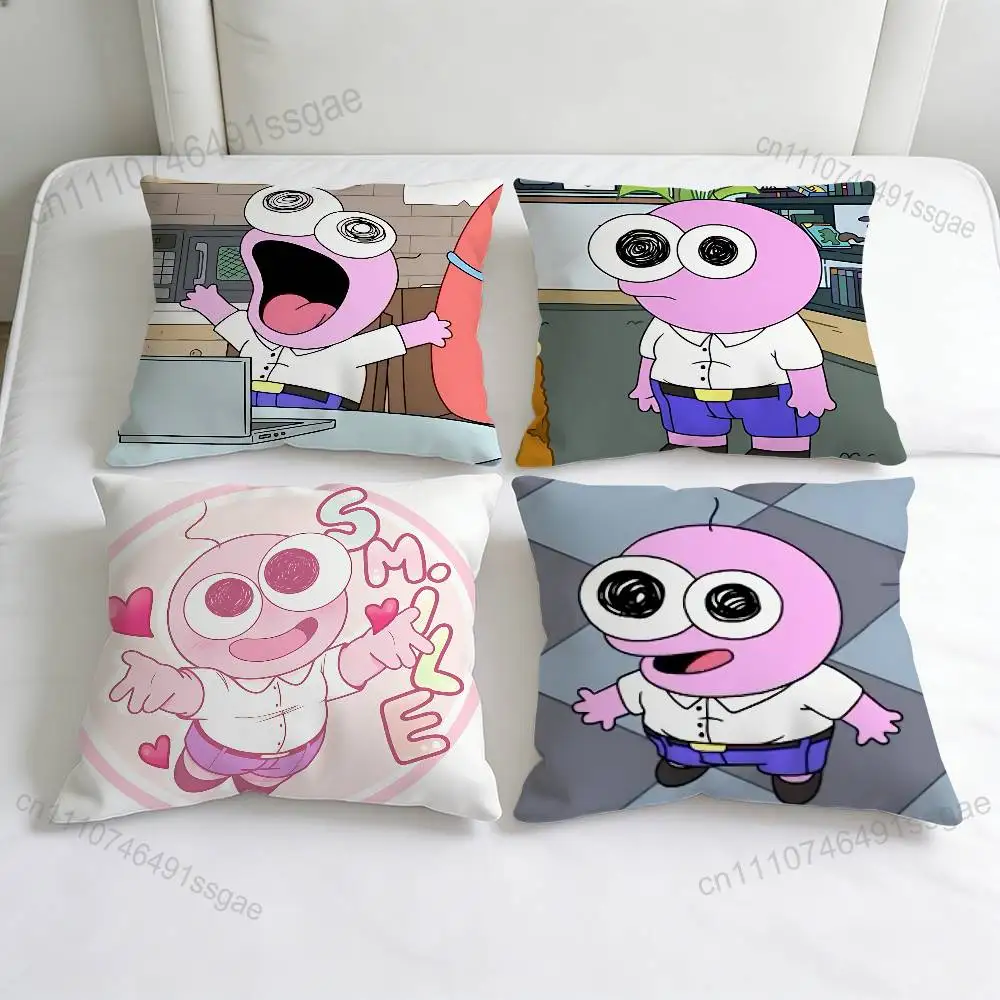 

S-Smiling Friends Pim Cute Decorative Square Pillow Cover Modern Cushion Case for Living Room Bedroom