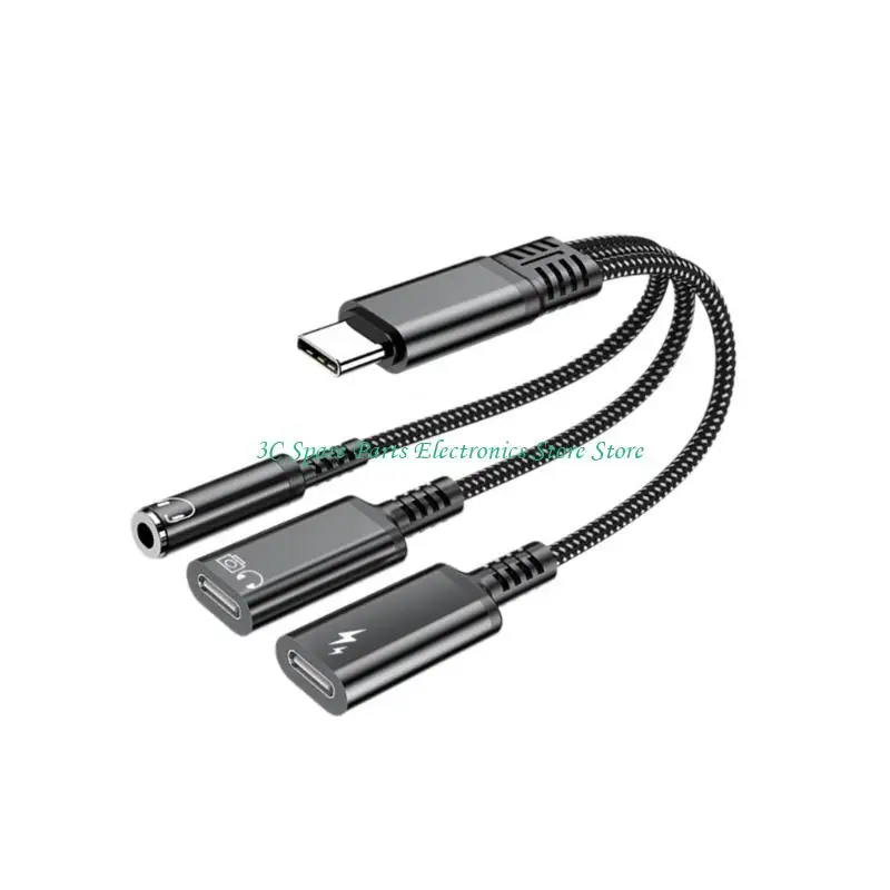 SZ Type C Converters USB C to 3.5mm Headphone and Charging Adapter For Fast Charging Double Music Sharing OTG Connectivity