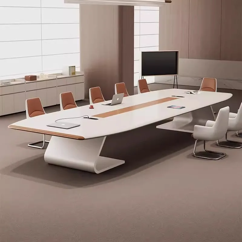 Modern Design Wood And Metal Office Furniture Conference Table And Chairs For Home Office Or School For Meeting Rooms