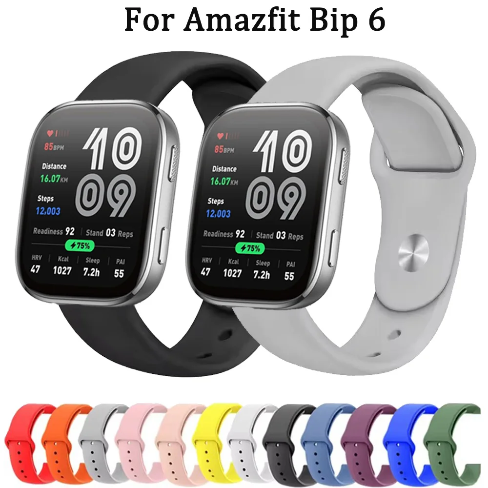 Correa de silicona de 22mm para Amazfit Bip 6/Bip 5 Bip 5 Unity/Cheetah, pulsera redonda de repuesto para Amazfit Balance/Stratos/GTR 2 3 4
