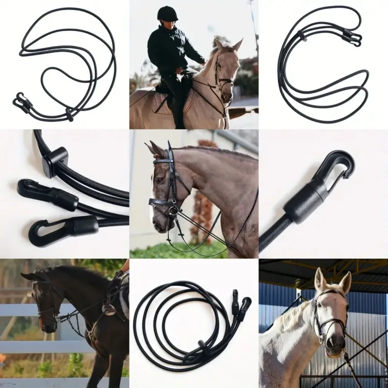 3M Horse Riding Bridle Halters Elastic Horse Neck Stretcher Horse Rein Racing Equipment Equestrian Supplies Training Tool