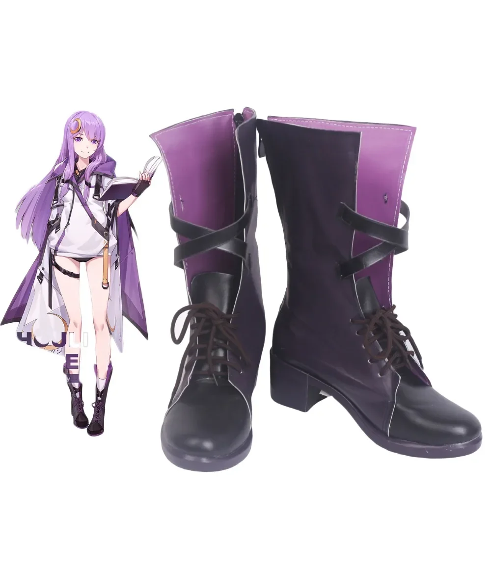 

Touhou Project Patchouli Knowledge Cosplay Long Boots Shoes Custom Made