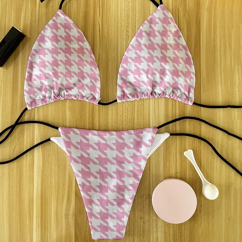 Sexy Bikini Women Split Swimsuit Push-Up Bra Bikini Set 2 Piece Novelty Printed Swimwear Bathing Suit Removable Chest Pad